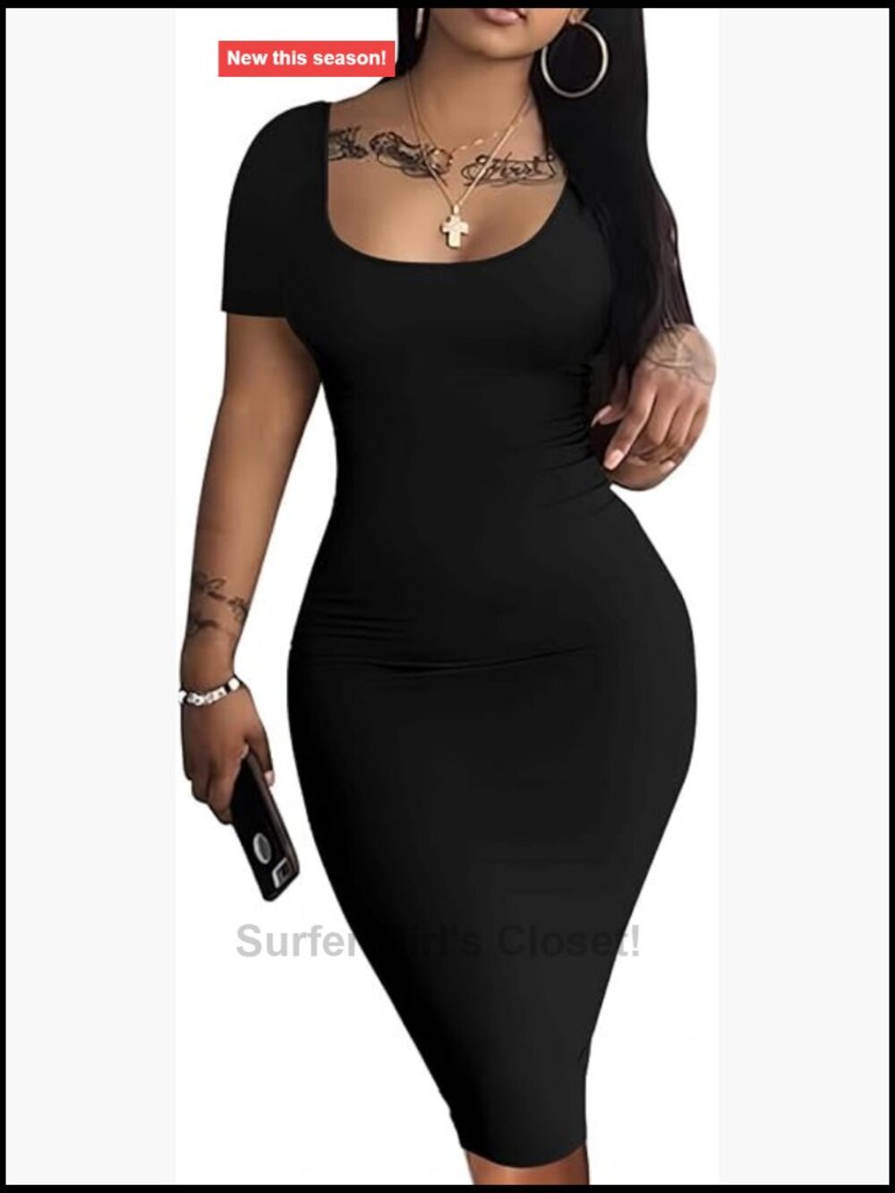 Women's Bodycon Midi Dress Club Night Out Pencil Dress Summer